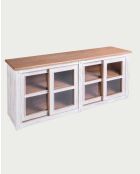 Buffet bas blanc en bois massif Oxford - 170 x 40 x 75 cm