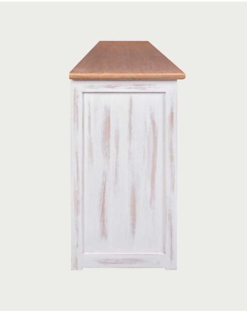 Buffet bas blanc en bois massif Oxford - 170 x 40 x 75 cm
