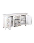 Credenza bianca a 2 ante in legno massello, Viva - 170 x 45 x 90 cm