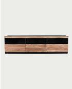 Porta TV Leo in legno di acacia con illuminazione a LED - 180 x 40 x 50 cm