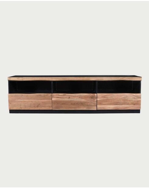 Meuble TV en bois d'acacia avec éclairage LED Leo - 180 x 40 x 50 cm