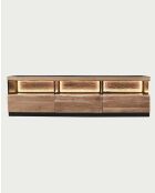Porta TV Leo in legno di acacia con illuminazione a LED - 180 x 40 x 50 cm