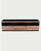 Porta TV Leo in legno di acacia con illuminazione a LED - 180 x 40 x 50 cm