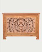 Credenza piccola Oba in teak intagliato - 120 x 45 x 86 cm