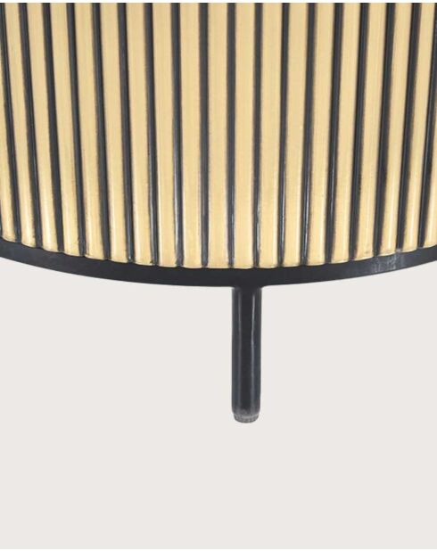 Table d'appoint finition laiton vieilli avec plateau en marbre noir Glory dorée - 50 x 50 x 60 cm