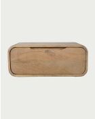 Comodino da parete Kubo in legno massello di mango naturale - 50 x 25 x 20 cm