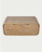Comodino da parete Kubo in legno massello di mango naturale - 50 x 25 x 20 cm