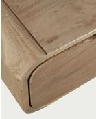 Comodino da parete Kubo in legno massello di mango naturale - 50 x 25 x 20 cm
