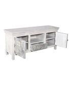 Meuble TV en bois sculpté Viva blanc - 150 x 45 x 65 cm