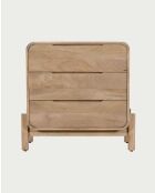 Petite commode en bois de manguier massif Kubo naturelle - 70 x 40 x 75 cm