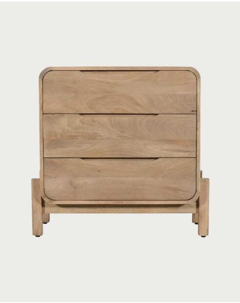 Petite commode en bois de manguier massif Kubo naturelle - 70 x 40 x 75 cm