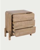 Petite commode en bois de manguier massif Kubo naturelle - 70 x 40 x 75 cm