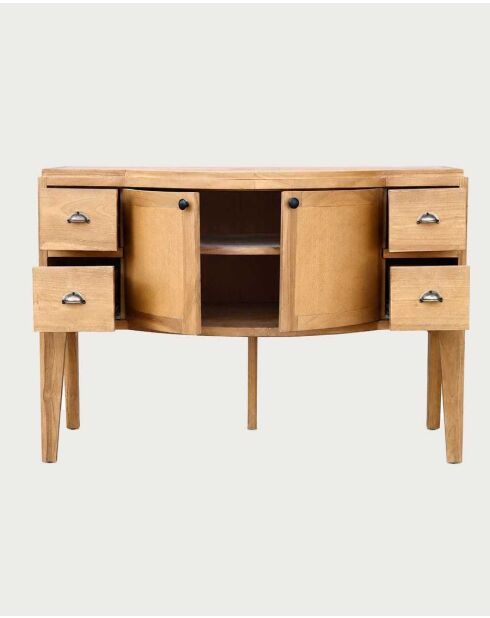 Buffet en teck avec rangement Dikana - 120 x 60 x 80 cm