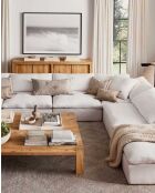 Cloud modulaire hoekbank van wit linnen - 400 x 200 x 82 cm