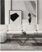 Cloud modulaire hoekbank van wit linnen - 400 x 200 x 82 cm