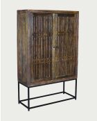 Buffet haut en bois d'acacia massif Kumo - 100 x 40 x 160 cm