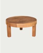 Olia runder Couchtisch aus massivem Teakholz, 70 x 70 x 30 cm