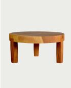 Olia runder Couchtisch aus massivem Teakholz, 70 x 70 x 30 cm