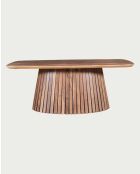 Tibo ovaler Couchtisch aus massivem Akazienholz, 115 x 60 x 45 cm