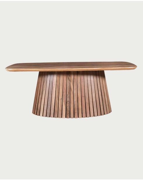 Tibo ovaler Couchtisch aus massivem Akazienholz, 115 x 60 x 45 cm