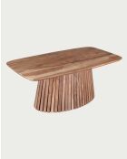 Tibo ovaler Couchtisch aus massivem Akazienholz, 115 x 60 x 45 cm