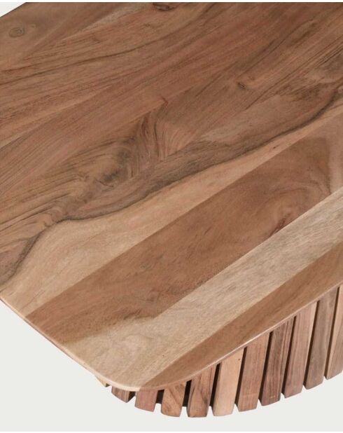 Tibo ovaler Couchtisch aus massivem Akazienholz, 115 x 60 x 45 cm