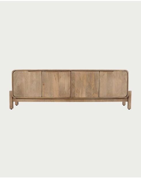 Meuble TV scandinave en bois de manguier massif Kubo - 160 x 40 x 55 cm