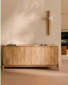 Kubo naturel dressoir van massief mangohout met 4 deuren - 180 x 40 x 75 cm