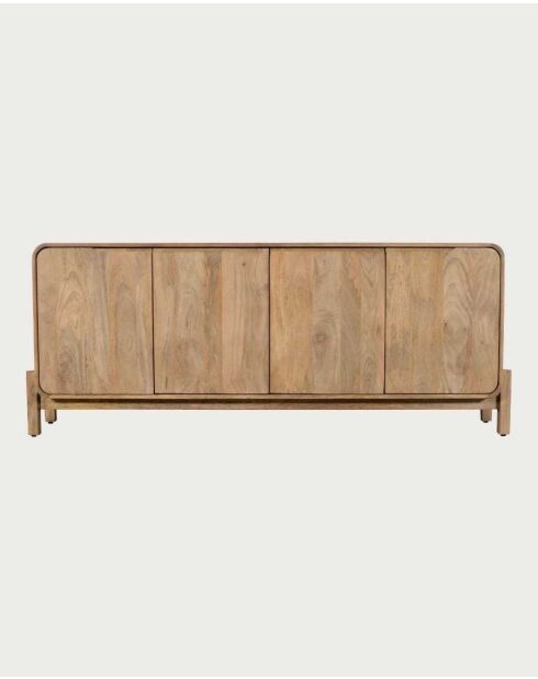 Buffet 4 portes en bois de manguier massif Kubo naturel - 180 x 40 x 75 cm