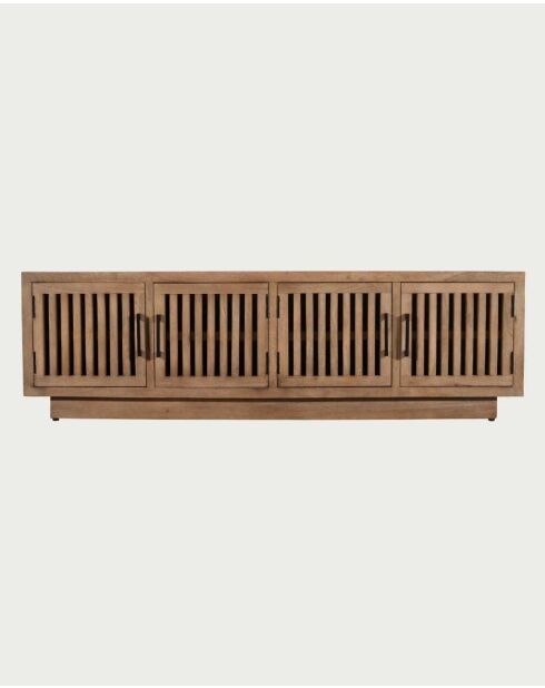 Meuble TV 4 portes en manguier massif Lino - 180 x 45 x 53 cm