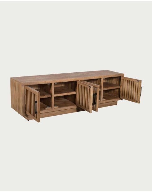 Lino tv-meubel van massief mangohout met 4 deuren - 180 x 45 x 53 cm