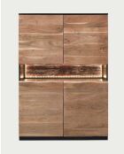 Aparador alto Leo de madera de acacia con iluminación LED - 100 x 40 x 147 cm