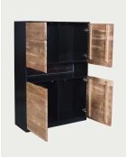 Aparador alto Leo de madera de acacia con iluminación LED - 100 x 40 x 147 cm