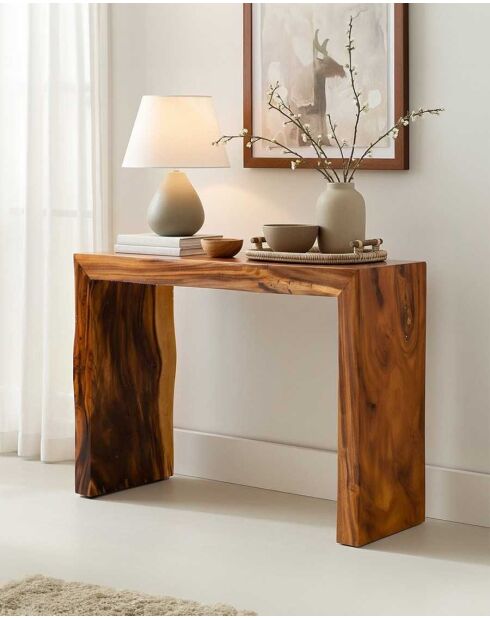 Console en bois massif Arden marron - 100 x 45 x 85 cm