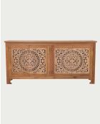 Buffet bas 4 portes en teck sculpté Oba naturel - 180 x 45 x 86 cm