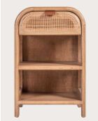 Comodino Tiraya in legno e rattan naturale - 42 x 35 x 65 cm