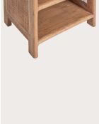 Comodino Tiraya in legno e rattan naturale - 42 x 35 x 65 cm