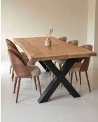 Tavolo da pranzo in legno massello di acacia e metallo Hino - 220 x 100 x 76 cm/240 x 100 x 78 cm