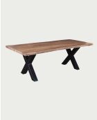 Tavolo da pranzo in legno massello di acacia e metallo Hino - 220 x 100 x 76 cm/240 x 100 x 78 cm