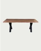 Tavolo da pranzo in legno massello di acacia e metallo Hino - 220 x 100 x 76 cm/240 x 100 x 78 cm