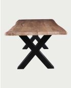 Tavolo da pranzo in legno massello di acacia e metallo Hino - 220 x 100 x 76 cm/240 x 100 x 78 cm