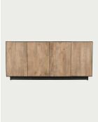 Koda Niedriges Sideboard aus Mangoholz und Metall, 4-türig, 187 x 52 x 87 cm