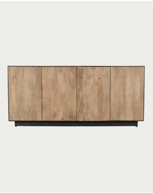 Koda Niedriges Sideboard aus Mangoholz und Metall, 4-türig, 187 x 52 x 87 cm