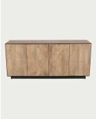 Koda Niedriges Sideboard aus Mangoholz und Metall, 4-türig, 187 x 52 x 87 cm