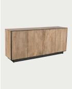 Koda Niedriges Sideboard aus Mangoholz und Metall, 4-türig, 187 x 52 x 87 cm