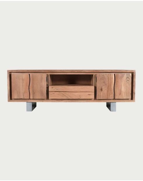 Meuble TV en bois d'acacia massif Arvo - 170 x 40 x 55 cm