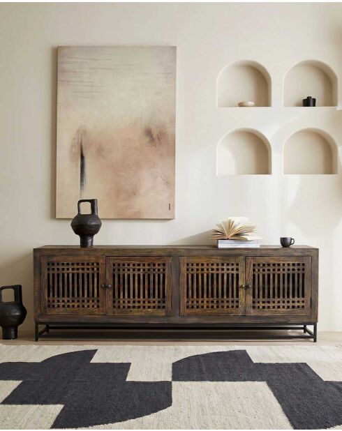 Meuble TV en bois d'acacia massif Kumo - 200 x 45 x 65 cm
