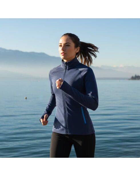 Blaue Ultra 300 Wolljacke von Saint-Moritz ohne Kapuze