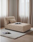 Méridienne 1 place en tissu beige Élise - 96 x 148 x 75 cm