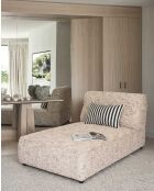 Méridienne 1 place en tissu beige Élise - 96 x 148 x 75 cm